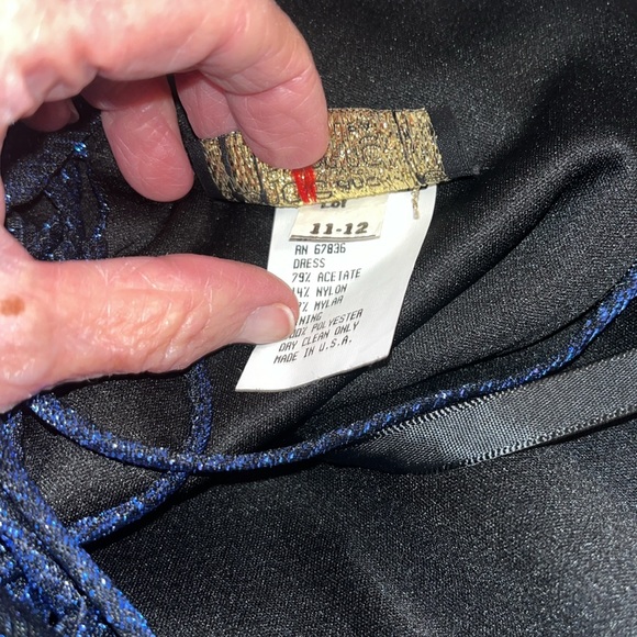 Blondie and Me Evening Royal Blue ￼ 
iridescent Gown. Spaghetti straps 11-12 - Picture 13 of 16